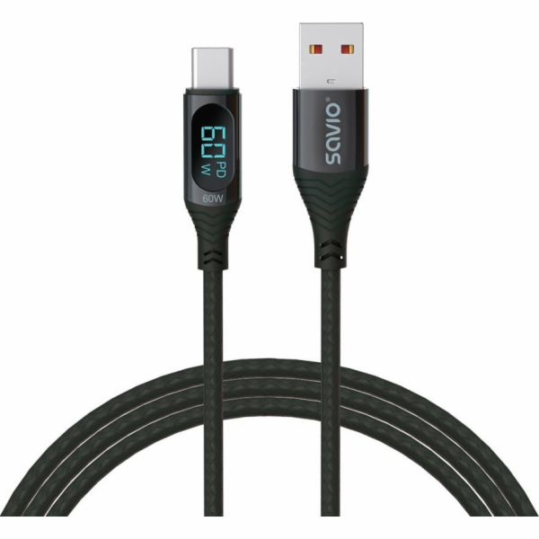 SAVIO USB - USB-C cable with display CL-172 1 m black