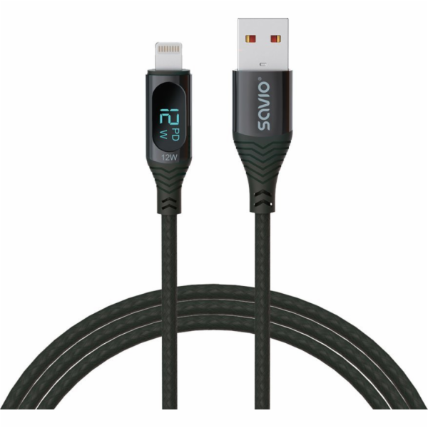 SAVIO USB - Lightning cable with display CL-173 1 m black