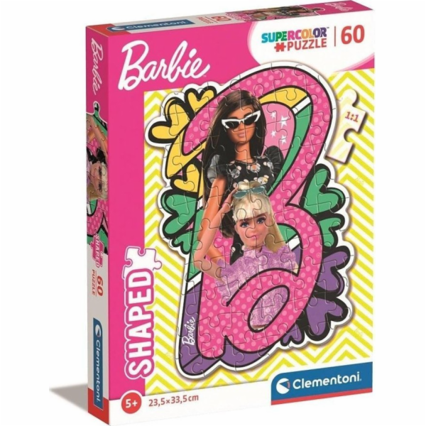 Puzzle 60 dílků ve tvaru Barbie