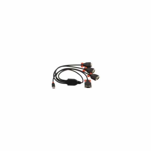 Lindy USB kabel USB RS232 konvertor Základní 4portový kabel 1x USB A an 4x D9F - 42690