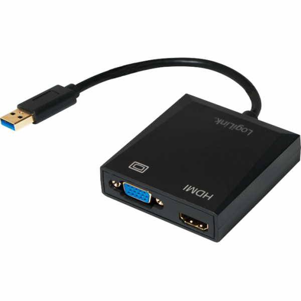 LogiLink USB HDMI D-Sub (VGA) adaptér, 0,1 m, černý (UA0234)