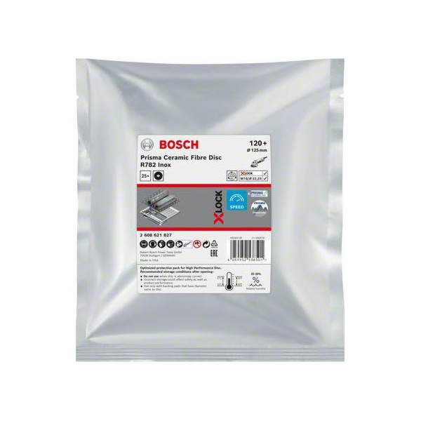 Bosch BOSCH FIBRA PUCK X-LOCK INOX 125 gr.120 R782 /25ks. B2608621827
