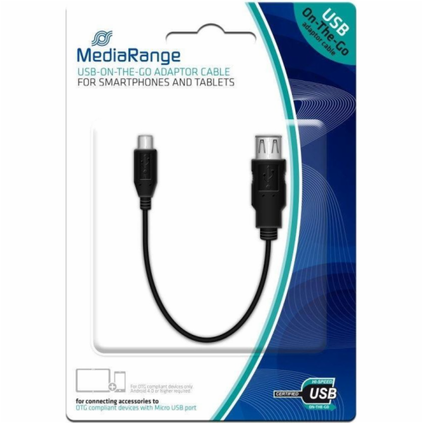 Adapter USB MediaRange microUSB - USB Czarny (MRCS168)