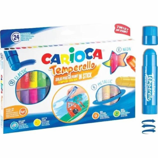 Carioca Farby w sztyfcie 24 kolory CARIOCA