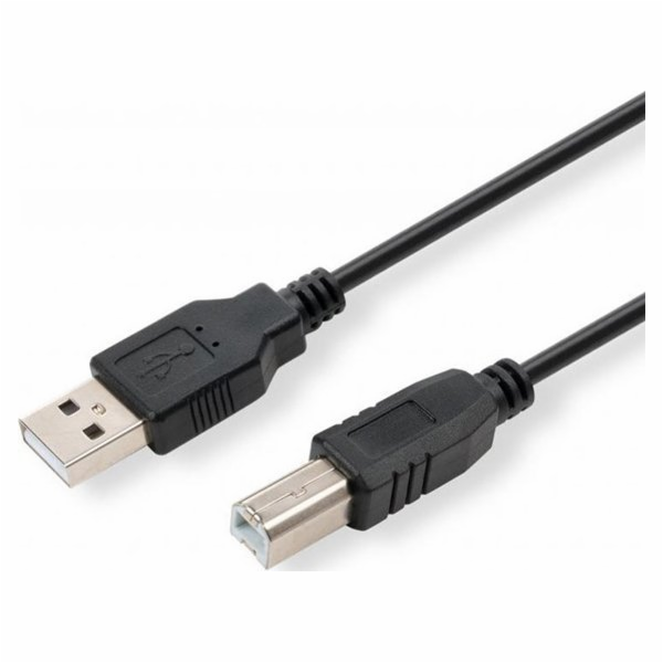Kabel USB Logo USB-A - USB-B 1.8 m Czarny (30260)