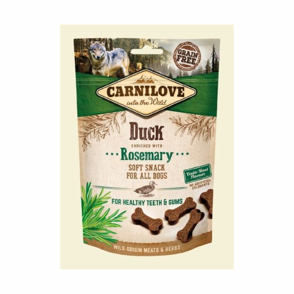 Carnilove Dog Semi Moist Snack Duck enriched with Rosemary 200g pamlsky pro psy