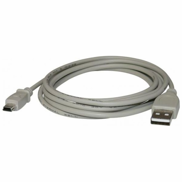 Kabel USB Logo USB-A - miniUSB 2 m Szary