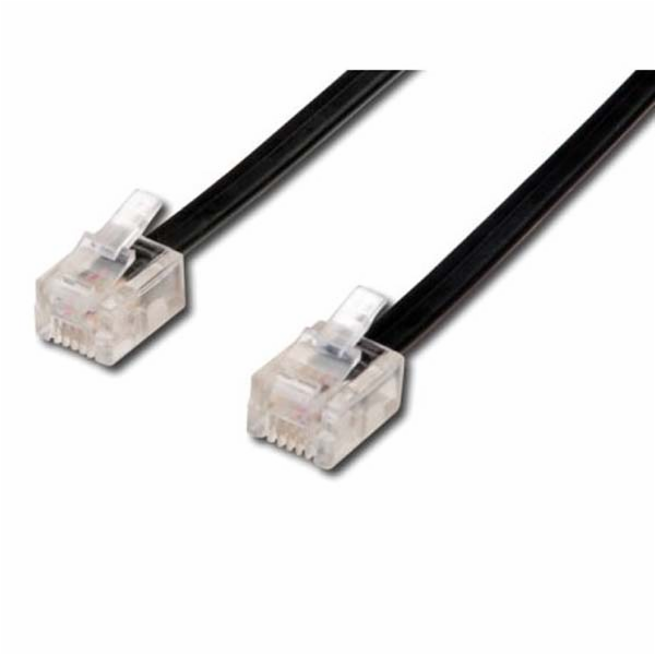 4vodičový telefonní kabel, RJ11 2M, černá