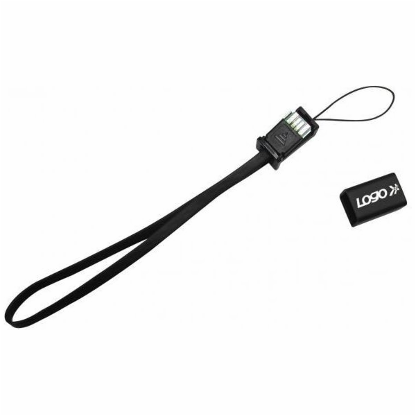 Kabel USB Logo USB-A - microUSB 0.3 m Czarny (33628)