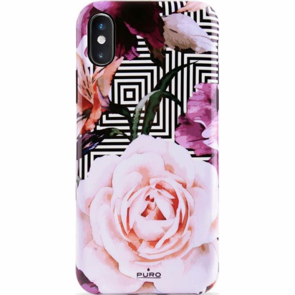 Puro PURO Glam Geo Flowers - Etui iPhone Xs Max (Pink Peonies)