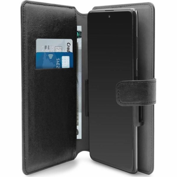 Puro PURO Universal Wallet - Uniwersalne etui obrotowe 360 z kieszeniami na karty, rozmiar XXL (czarny)