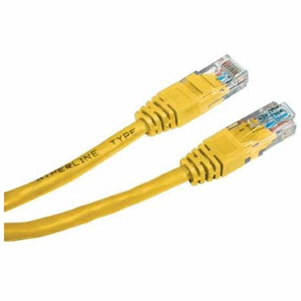 UTP propojovací kabel, Cat.5e, nestíněný, 5m, žlutý