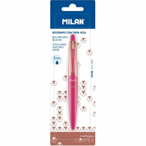 Milan Capsule Copper Pink kuličkové pero modré MILAN