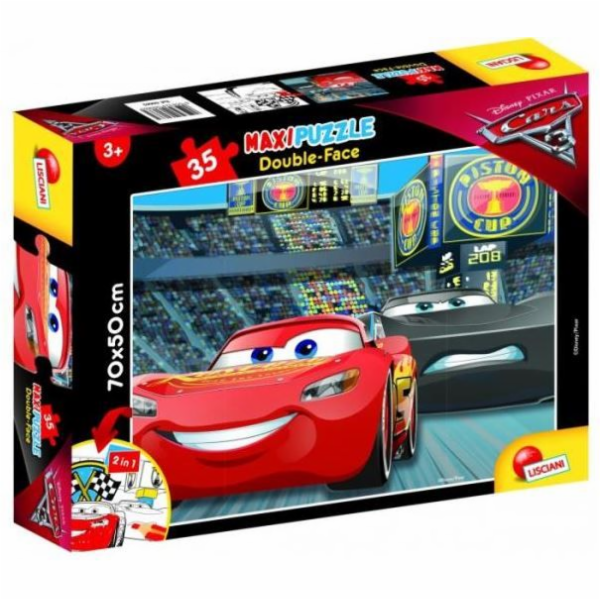 Lisciani Oboustranné puzzle 35 dílků Maxi Cars 3 Go! Mu! Mu! (304-60665)