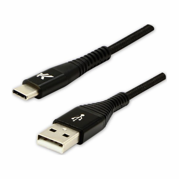 Kabel USB Logo USB-A - USB-C 1 m Czarny
