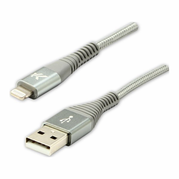 Kabel USB Logo USB-A - Lightning 2 m Srebrny