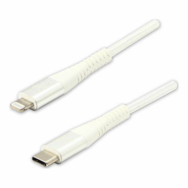 USB USB kabel USB kabel (2.0), USB C M - Apple Lightning C94 M, 1M, MFI Certification, 5V/3A, bílé, logo, krabice, nylonový cop, hliníkový kryt s