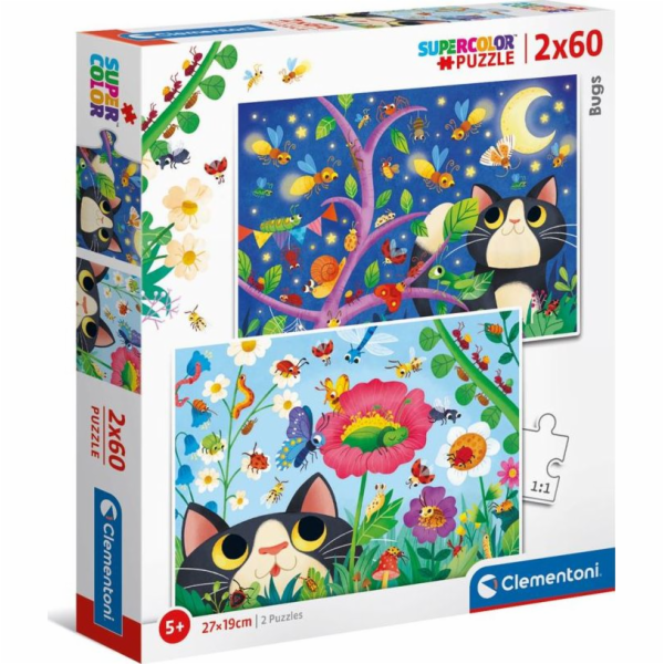 Clementoni Puzzle 2x60 Super Kolor Bugs