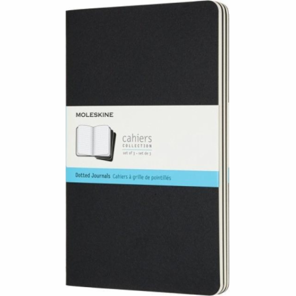 Moleskine Sada 3 ks MOLESKINE Cahier Journal L (13x21cm) s tečkami, 80 stran, černá