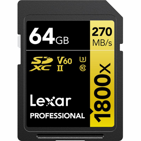 Karta Lexar Professional 1800x SDXC 64 GB Class 10 UHS-II/U3 V60 (LSD1800064G-BNNNG)