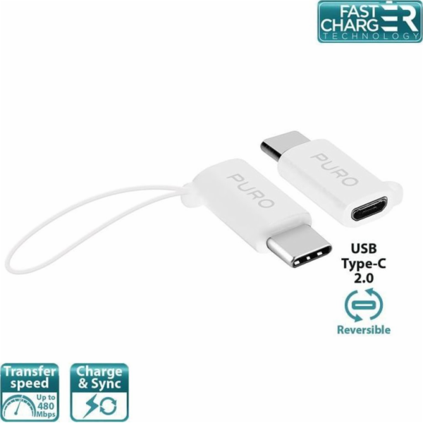 USB Puro USB-C adaptér-microusb bílá (42572-uniw)