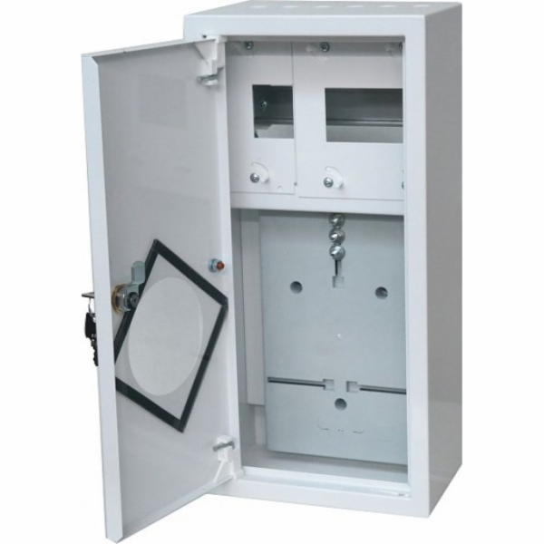 Alfako Metal elektroměrový rozvaděč 1x1F pro elektronický elektroměr + 6 ochran, okenní zámek, RAL 9003A-RZ9E