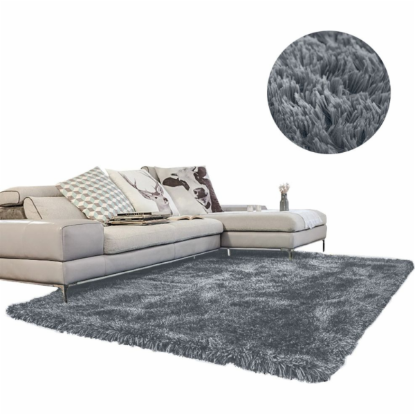 Koberec - Obývací pokoj Shaggy 300x400 - Tmavě stříbrný univerzální
