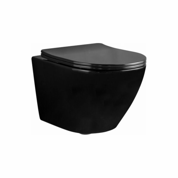 REA Carlo Mini Rimless závěsná WC mísa s duroplastovým sedátkem, kovové panty, soft-close (REA-C8936)