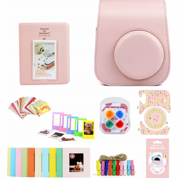 LoveInstant Cover 8v1 Set Pouzdro Rámečky Fuji Instax Mini 11 Album – růžové