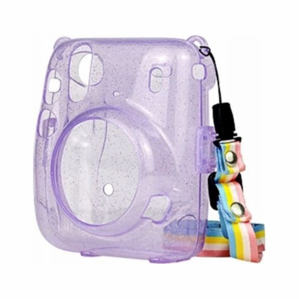 LoveInstant Case Pouch Case For Fujifilm Instax Mini 11 Purple Glitter Transparent