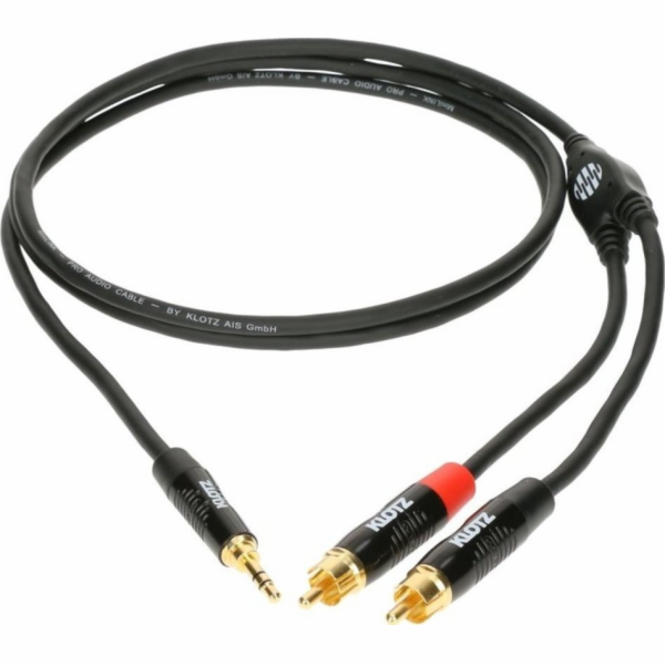 Kabel Klotz Jack 3,5mm - RCA (Cinch) x2 0,9m černý