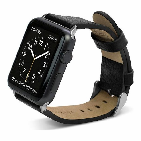 Řemínek X-doria X-Doria Lux Apple Watch 38mm černá/černá 23821