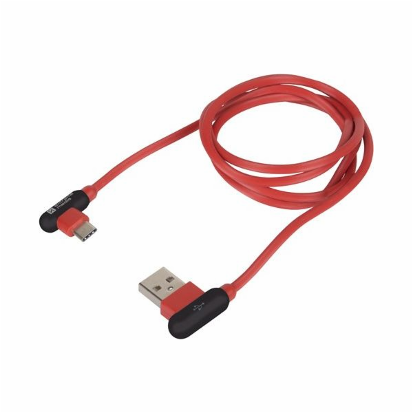 USB kabel Natec Extreme Media USB Type-C - USB (M), 1m, lomený, červený