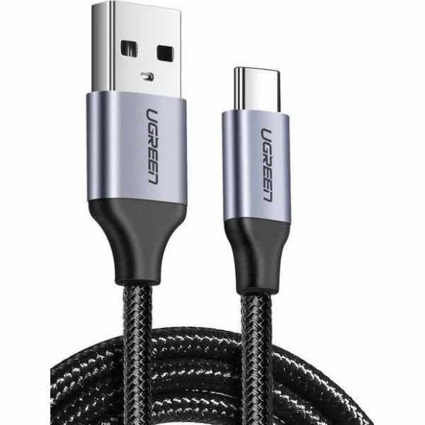 USB kabel Uzelený Poniklovaný kabel USB-C QC3.0 UGREEN 0,25 m s hliníkovým konektorem černý