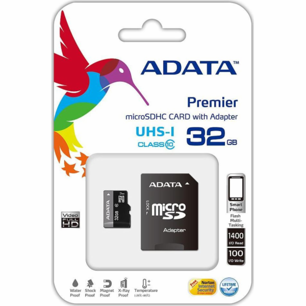 Karta ADATA Premier MicroSDHC 32GB Class 10 UHS-I/U1 (AUSDH32GUICL10RA1)