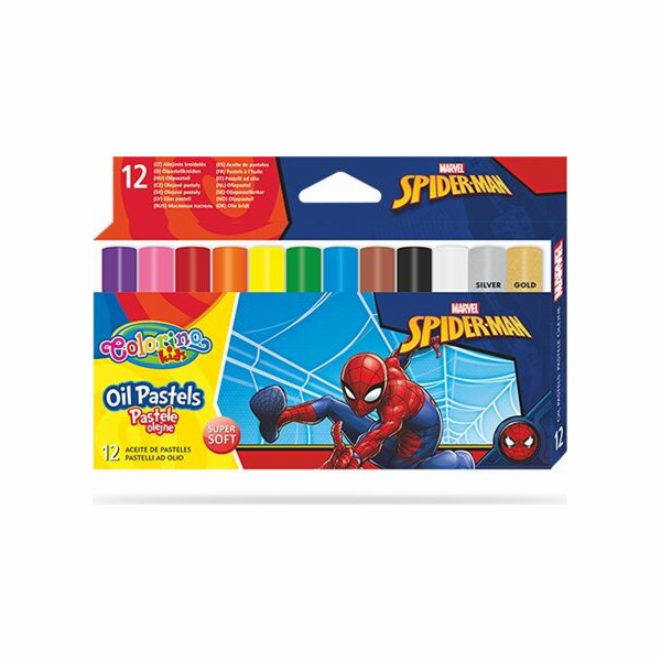 Patio Oil pastely trojúhelníkové Colorino Kids Spiderman 12 barev