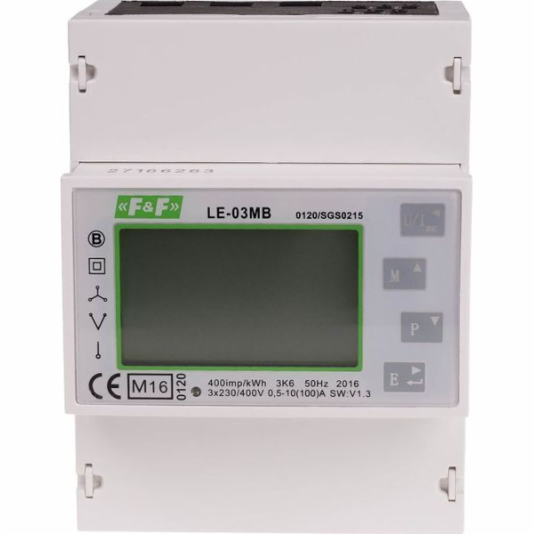F&amp;F 3-fázový elektroměr s LCD displejem 100A LE-03MB