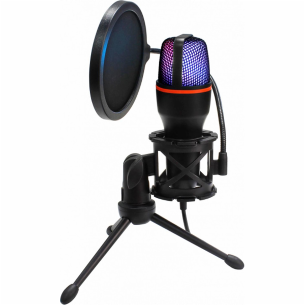 CONDENSER STAND MICROPHONE WITH DIAPHRAGM AC-02 TRIPOD USB LED