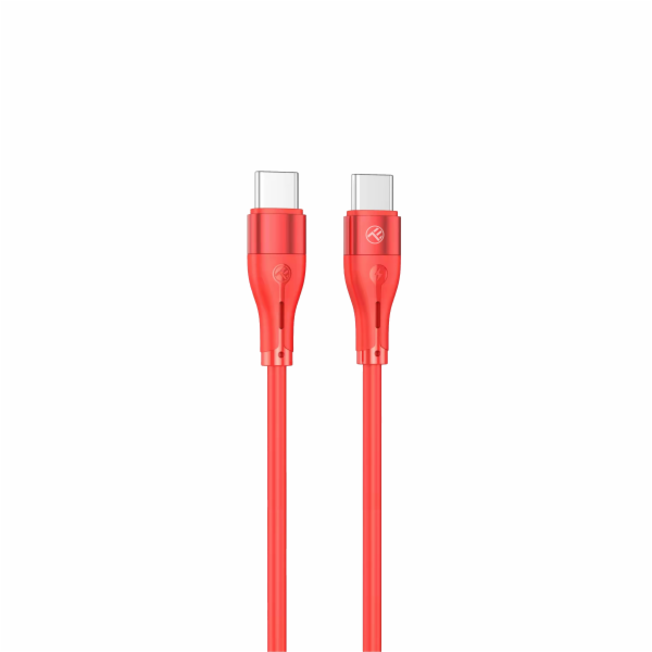 Tellur Silicone Type-C to Type-C cable PD60W 1m red
