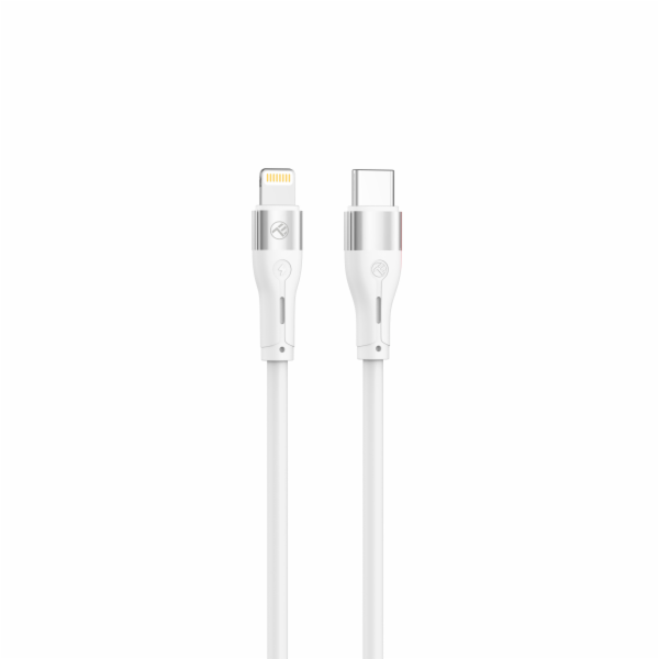 Tellur Silicone Type-C to Lightning cable PD30W 1m white