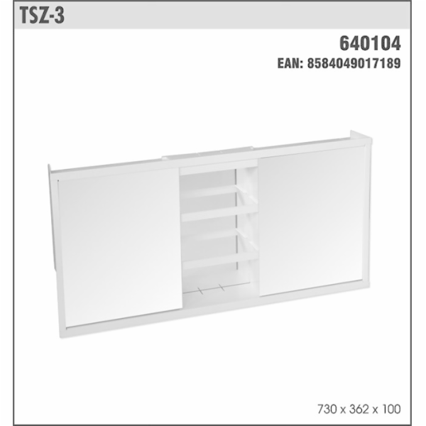 Skříňka koupelnová TSZ-3 - 730x362x100 mm trojdílná