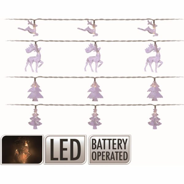 Světla vánoční 10 LED žárovek dekorační