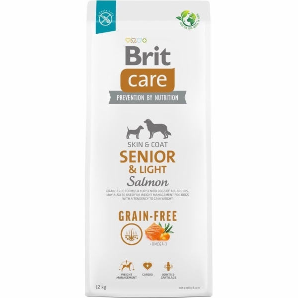 Dry food for older dogs all breeds (over 7 years of age) Brit Care Dog Grain-Free Senior&Light Salmon 12kg
