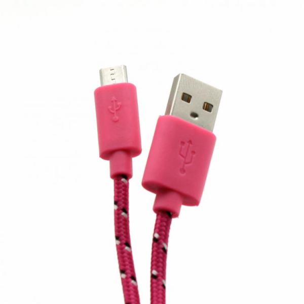 Sbox USB A - Micro USB kabel - 1M, růžový