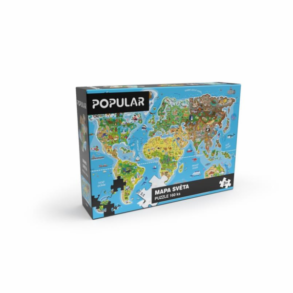Puzzle Popular - Mapa světa, 160 ks – CZ