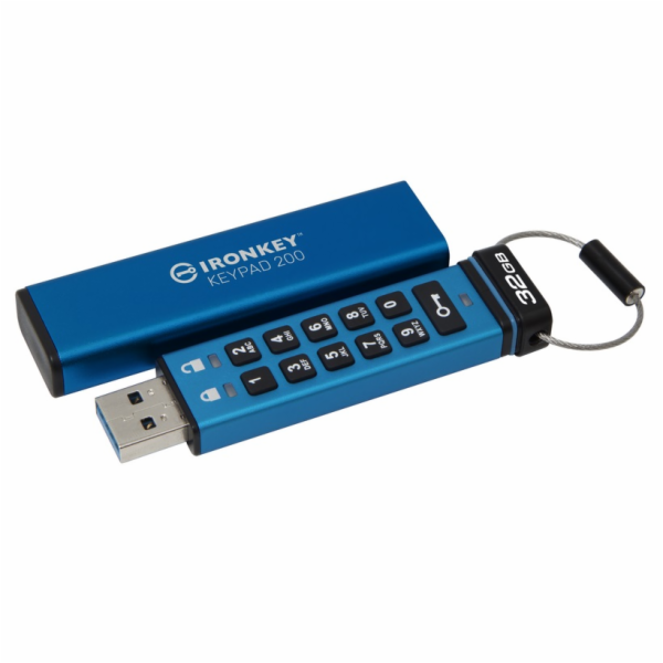 Kingston P200/32GB/145MBps/USB 3.2/USB-A/+ Adaptér/Modrá IKKP200/32GB