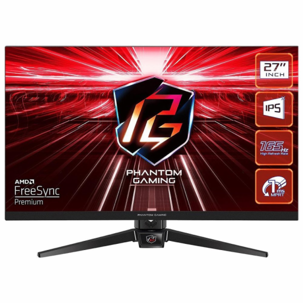 Phantom Gaming by Asrock monitor PG27FF1A 27" /IPS/1920x1080/165Hz/ 250cd/m2/1ms/ 8bit/DP/2x HDMI/repro/VESA