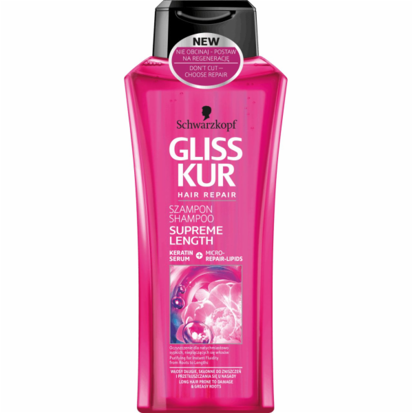 Schwarzkopf gliss kur vlasy opravné šampon pro dlouhé vlasy 250 ml