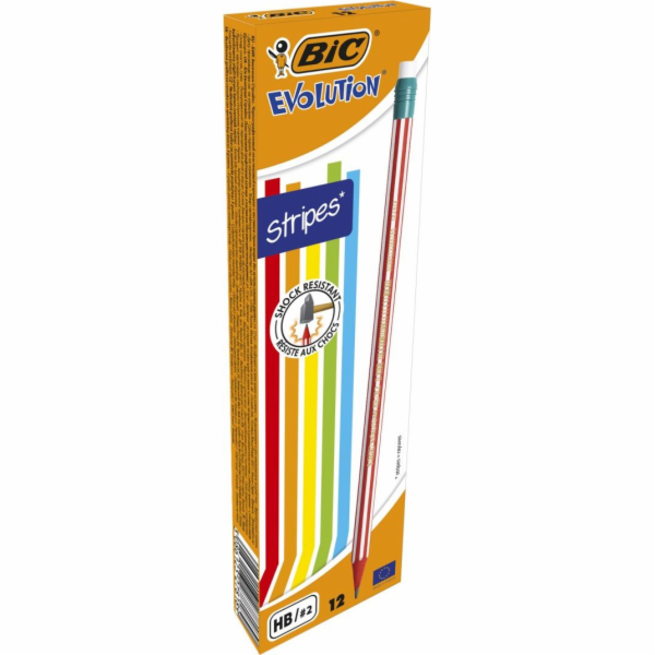 Evoluční tužka BIC s ??Eraser Stripes 646 HB (12 ks)
