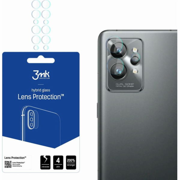 Hybridní sklo 3MK pro 3MK Objektiv pro ochranu realme GT 2 Pro [4 balení]